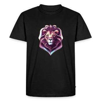 Lion royal chromé - T-shirt Premium bio Homme - noir - Devant - Nico (187cm)