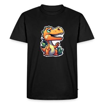 dinosaure dessin animé - T-shirt Premium bio Homme - noir - Devant - Nico (187cm)