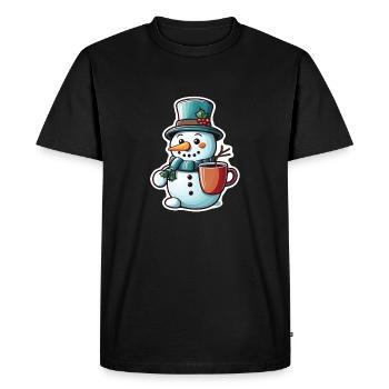 Snowman - Men's Premium Organic T-Shirt - black - Front - Nico (187cm)