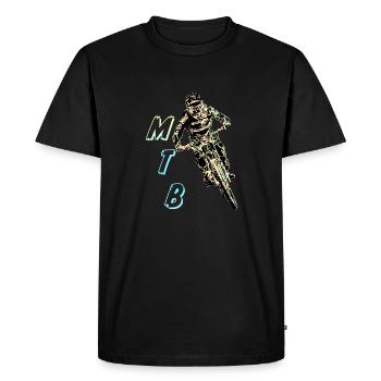 MTB downhill - Men's Premium Organic T-Shirt - black - Front - Nico (187cm)