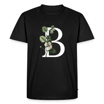 lettre b botanique vert - T-shirt Premium bio Homme - noir - Devant - Nico (187cm)