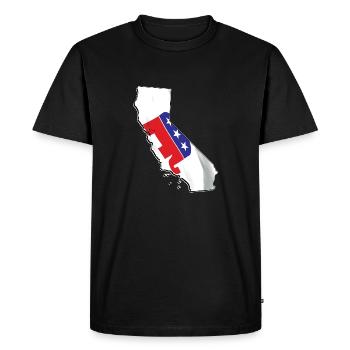 Drapeau républicain sur la carte de l’État de Californie - T-shirt Premium bio Homme - noir - Devant - Nico (187cm)