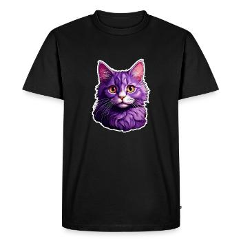 Cat modern design - Men's Premium Organic T-Shirt - black - Front - Nico (187cm)