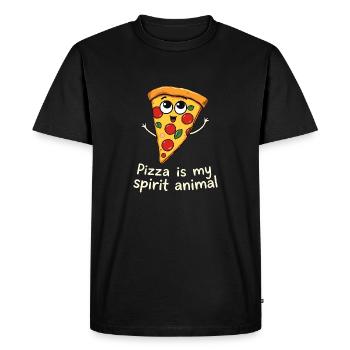 Pizza Is My Spirit Animal Fun Foodie Pizza Lover - Men's Premium Organic T-Shirt - black - Front - Nico (187cm)