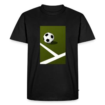 Affiche terrain et ballon de foot - T-shirt Premium bio Homme - noir - Devant - Nico (187cm)