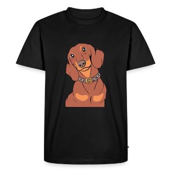 Dachshund - Men's Premium Organic T-Shirt - black - Front - Nico (187cm)