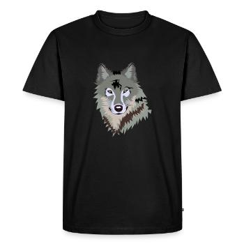 loup - T-shirt Premium bio Homme - noir - Devant - Nico (187cm)
