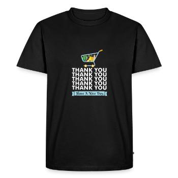 The shopping bag / The shopping cart! - Gift - Men's Premium Organic T-Shirt - black - Front - Nico (187cm)