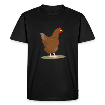 POULET - HAHN - OEUFS - T-shirt Premium bio Homme - noir - Devant - Nico (187cm)