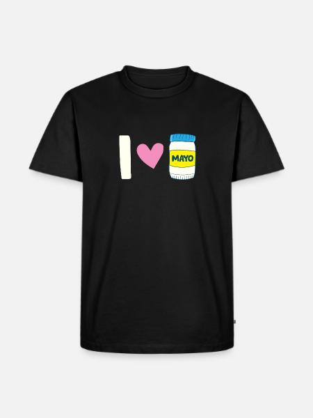 Mayonnaise - I love Mayo Heart - Men's Premium Organic T-Shirt - black