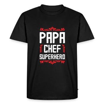 papa patron papa super-héros papa - T-shirt Premium bio Homme - noir - Devant - Nico (187cm)