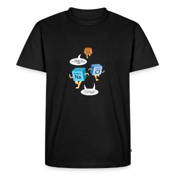 Tableau périodique Gag chimie - T-shirt Premium bio Homme - noir - Devant - Nico (187cm)