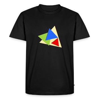 Colourful Geometric Triangle - Men's Premium Organic T-Shirt - black - Front - Nico (187cm)