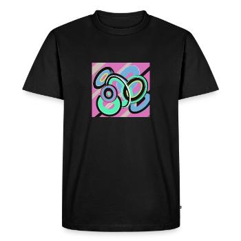 Cool Good Mood Retro Pop Art Design Abstract - Men's Premium Organic T-Shirt - black - Front - Nico (187cm)