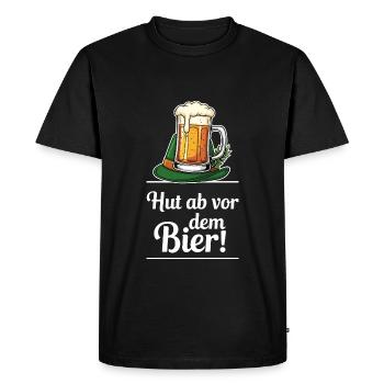 Hats off to the beer! - Men's Premium Organic T-Shirt - black - Front - Nico (187cm)
