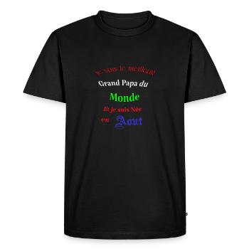 Le meilleur Grand Papa du monde - T-shirt Premium bio Homme - noir - Devant - Nico (187cm)