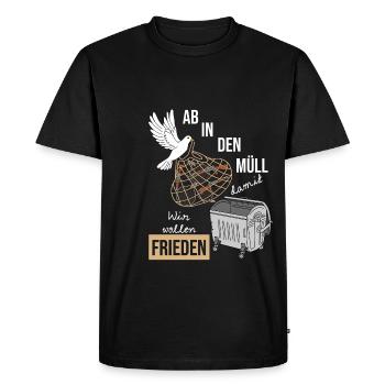 World Day of Peace - Men's Premium Organic T-Shirt - black - Front - Nico (187cm)