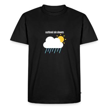 scattered rain showers - occasional rain showers - Men's Premium Organic T-Shirt - black - Front - Nico (187cm)