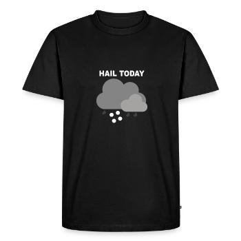 SALUT AUJOURD’HUI - HEUTE Hagel - T-shirt Premium bio Homme - noir - Devant - Nico (187cm)