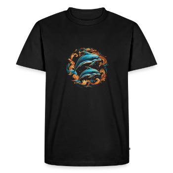 Dauphins - T-shirt Premium bio Homme - noir - Devant - Nico (187cm)