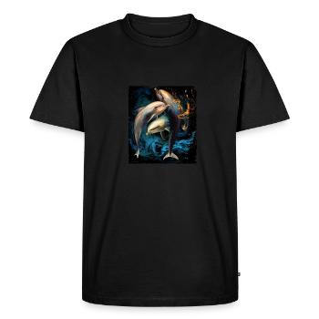 Drapeau de dauphin - T-shirt Premium bio Homme - noir - Devant - Nico (187cm)