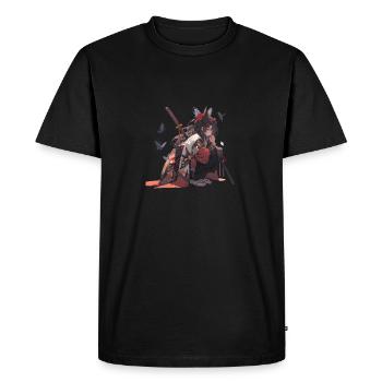 Samurai girl anime style - Men's Premium Organic T-Shirt - black - Front - Nico (187cm)