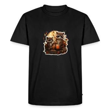 Dîner de raton laveur - T-shirt Premium bio Homme - noir - Devant - Nico (187cm)