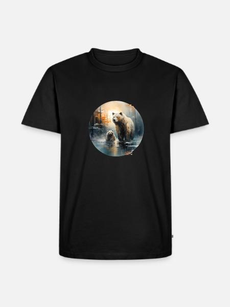 Grizzly Bear Family - Men's Premium Organic T-Shirt - black