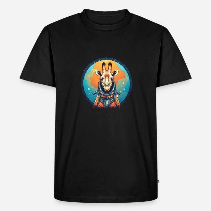 Giraffe - Männer Premium Bio T-Shirt - Schwarz