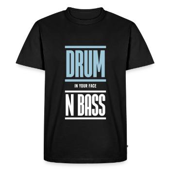 Drum and Bass Techno Music DJ - T-shirt Premium bio Homme - noir - Devant - Nico (187cm)