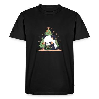Sapin de Noël Panda Bear - T-shirt Premium bio Homme - noir - Devant - Nico (187cm)