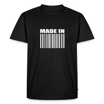 Bar Code - Men's Premium Organic T-Shirt - black - Front - Nico (187cm)