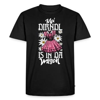 Mei Dirndl is in da Wäsch Trachtenshirt Damen - Men's Premium Organic T-Shirt - black - Front - Nico (187cm)