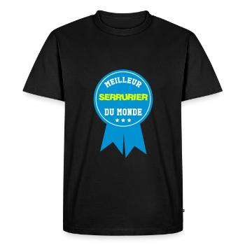 Serrurier / Serrure / Porte / Sécurité / Clef - T-shirt Premium bio Homme - noir - Devant - Nico (187cm)