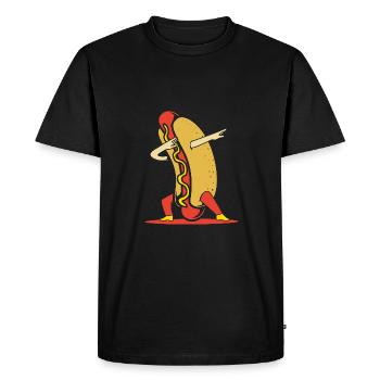 Hot Dog Snack - Men's Premium Organic T-Shirt - black - Front - Nico (187cm)