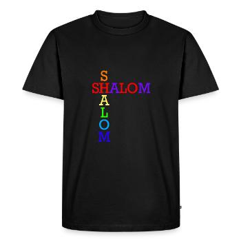SHALOM ARC EN CIEL CROISES - T-shirt Premium bio Homme - noir - Devant - Nico (187cm)