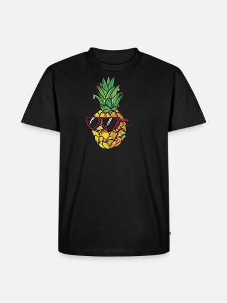 Pineapple Christmas Lights - Männer Premium Bio T-Shirt - Schwarz