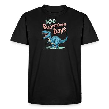 100 Days of School 100 Roarsome Days School T-Rex - Men's Premium Organic T-Shirt - black - Front - Nico (187cm)