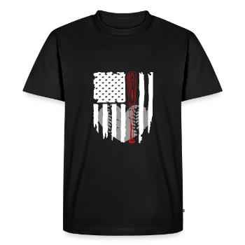 Baseball Fan: Softball Enthusiast Stars and Stripe - Men's Premium Organic T-Shirt - black - Front - Nico (187cm)