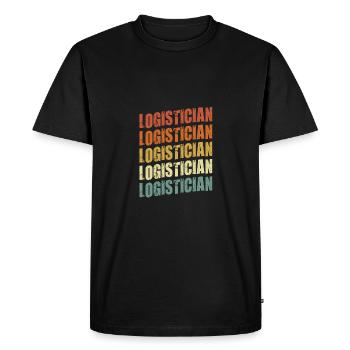 Vintage Logisticien pour un expert en logistique - T-shirt Premium bio Homme - noir - Devant - Nico (187cm)