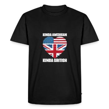 Kinda American Kinda British Cool Half American - Men's Premium Organic T-Shirt - black - Front - Nico (187cm)