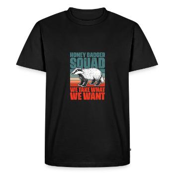 Retro Honey Badger Squad For A Ratel Fanatic Honey - Männer Premium Bio T-Shirt - Schwarz - Vorne - Nico (187cm)