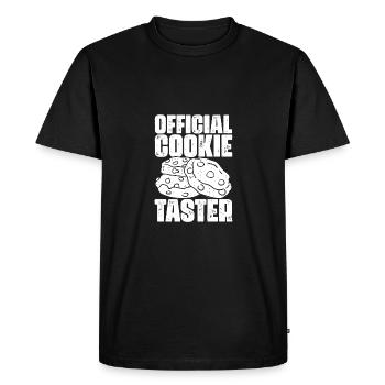 Vintage Official Cookie Button For The Cookie - Men's Premium Organic T-Shirt - black - Front - Nico (187cm)