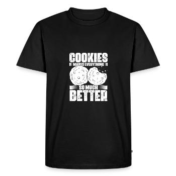 Les biscuits rendent tout meilleur Mangeur de biscuits drôle - T-shirt Premium bio Homme - noir - Devant - Nico (187cm)
