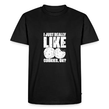 J’aime vraiment les biscuits amusants pour le cookie - T-shirt Premium bio Homme - noir - Devant - Nico (187cm)
