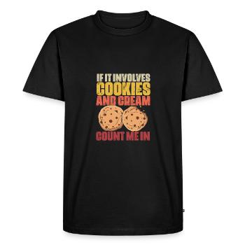 S’il s’agit de biscuits rétro et de crème Un drôle - T-shirt Premium bio Homme - noir - Devant - Nico (187cm)