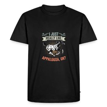 J’aime vraiment le cheval Retro Appaloosa et - T-shirt Premium bio Homme - noir - Devant - Nico (187cm)