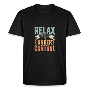 Retro Nothing Is Under Control For Sarcastic Yoga - Men's Premium Organic T-Shirt - black - Front - Nico (187cm)