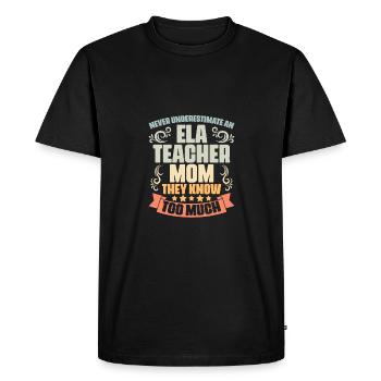 Ne sous-estimez jamais les arts de la langue anglaise drôles - T-shirt Premium bio Homme - noir - Devant - Nico (187cm)