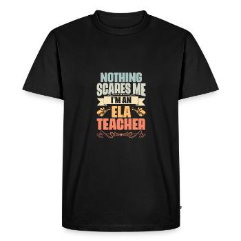 Rien ne me fait peur Drôle Arts de la langue anglaise ELA - T-shirt Premium bio Homme - noir - Devant - Nico (187cm)